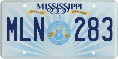MS license plate MLN283