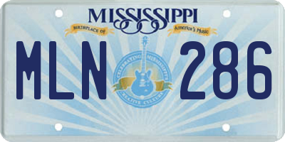 MS license plate MLN286