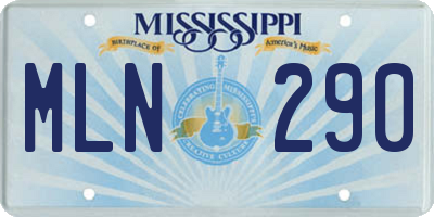 MS license plate MLN290