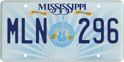 MS license plate MLN296