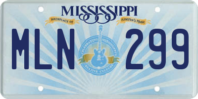 MS license plate MLN299