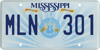 MS license plate MLN301