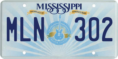 MS license plate MLN302