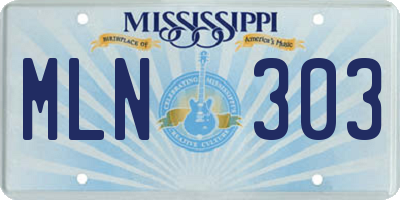 MS license plate MLN303