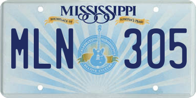 MS license plate MLN305