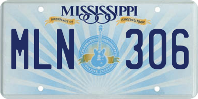 MS license plate MLN306