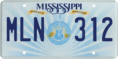 MS license plate MLN312