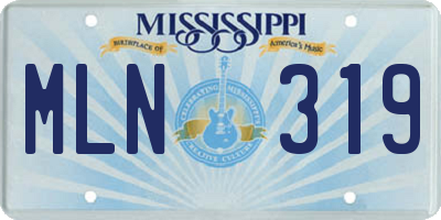 MS license plate MLN319