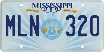 MS license plate MLN320