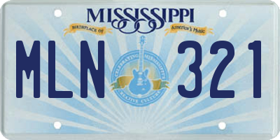 MS license plate MLN321