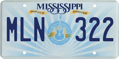 MS license plate MLN322