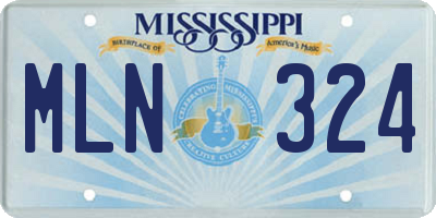 MS license plate MLN324