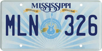 MS license plate MLN326