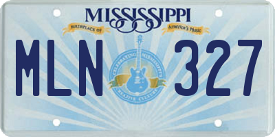 MS license plate MLN327