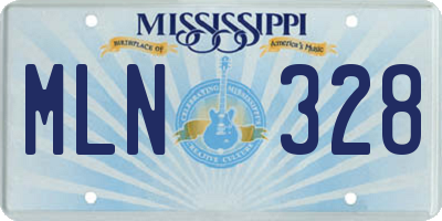 MS license plate MLN328