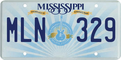 MS license plate MLN329