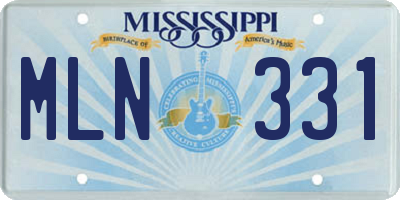 MS license plate MLN331