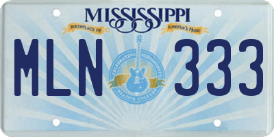MS license plate MLN333
