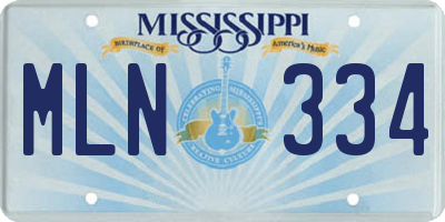 MS license plate MLN334