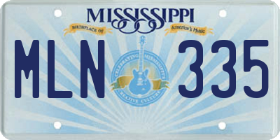 MS license plate MLN335