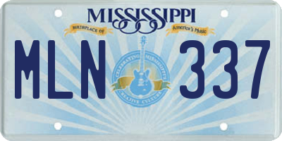 MS license plate MLN337
