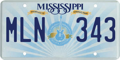 MS license plate MLN343