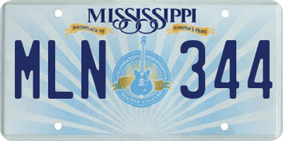 MS license plate MLN344