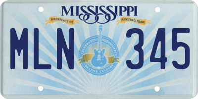 MS license plate MLN345