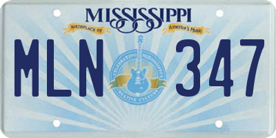 MS license plate MLN347