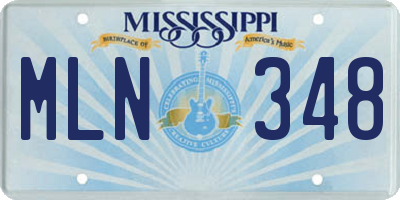 MS license plate MLN348