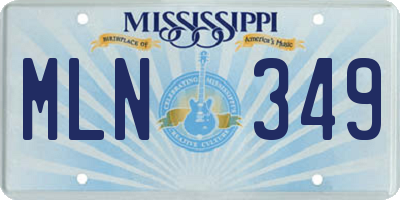 MS license plate MLN349