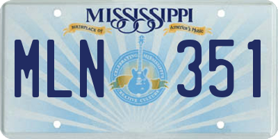 MS license plate MLN351