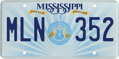 MS license plate MLN352