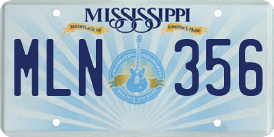 MS license plate MLN356