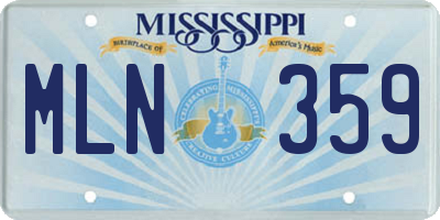 MS license plate MLN359