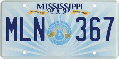 MS license plate MLN367
