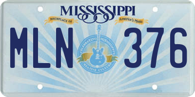 MS license plate MLN376