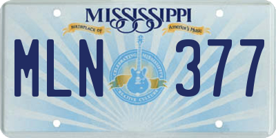MS license plate MLN377