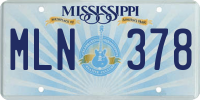 MS license plate MLN378