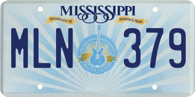 MS license plate MLN379