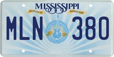 MS license plate MLN380