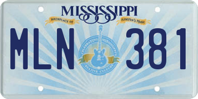 MS license plate MLN381