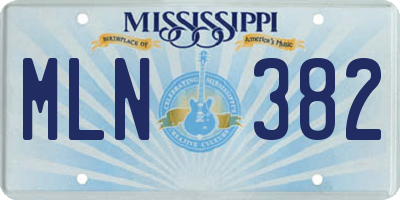 MS license plate MLN382
