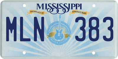 MS license plate MLN383