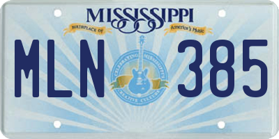 MS license plate MLN385