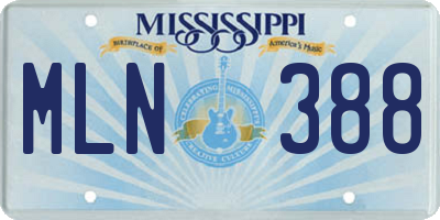 MS license plate MLN388
