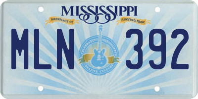 MS license plate MLN392