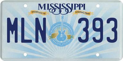 MS license plate MLN393