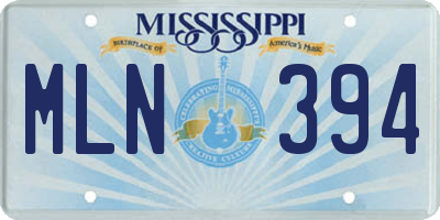 MS license plate MLN394