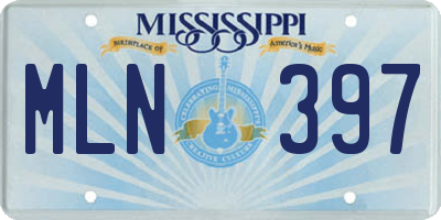 MS license plate MLN397